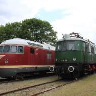 in Meiningen waren nicht nur Dampfloks ausgestellt - auch der VT08 520 *Weltmeisterzug* und E18 019 waren zu sehen (02.09.2017)