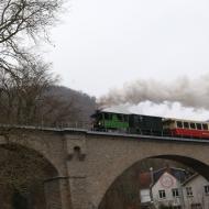 Dampflok Laura auf dem Tönnissteiner Viadukt - Chiemsee Dampflok zu Gast auf der Brohltalbahn zur Adventszeit (10/11.12.2022)