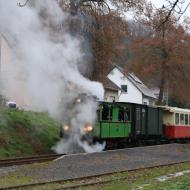 Abfahrt im Bahnhof Burgbrohl - Chiemsee Dampflok zu Gast auf der Brohltalbahn zur Adventszeit (10/11.12.2022)