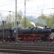 01 150 fuhr ab Koblenz zurück nach Hanau (01.04.2017) - hier im Güterbahnhof beim Museum Koblenz Lützel