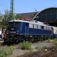 110 278-9 zog den Zug von Krefeld nach Mönchengladbach und fuhr danach als *Wagen* abgebügelt am Zugende mit - erste Fahrt von 01 1104 nach mehr als 40 Jahren (10.06.2023)