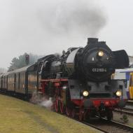 Ankunft des Sonderzugs in Basdorf - Adventsfahrten der Berliner Eisenbahnfreunde mit 03 2155-4 (29.11.2025)