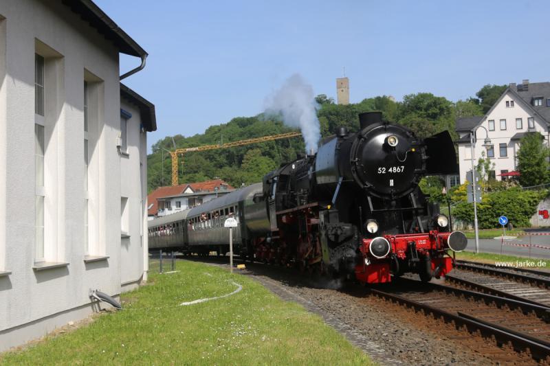 Ankunft vom Sonderzug in Königstein - mit Volldampf in den Taunus (24./25.05.2026) - unterwegs mit 52 4867