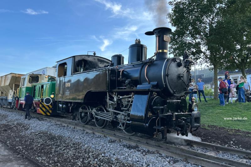 Zahnrad-Dampflok 1068 der Brünig-Dampfbahn aus der Schweiz auf der Hafenstrecke - 125 Jahre Brohltalbahn (2. - 4. Oktober 2026 - Programm vom Freitag)