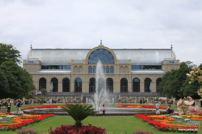 Kölner Flora - Blick über den französischen Barockgarten auf den Festsaal (19.06.2014)